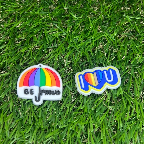 NEW - 2 “LBGT Pride” Croc Shoe Charms - Picture 1 of 1